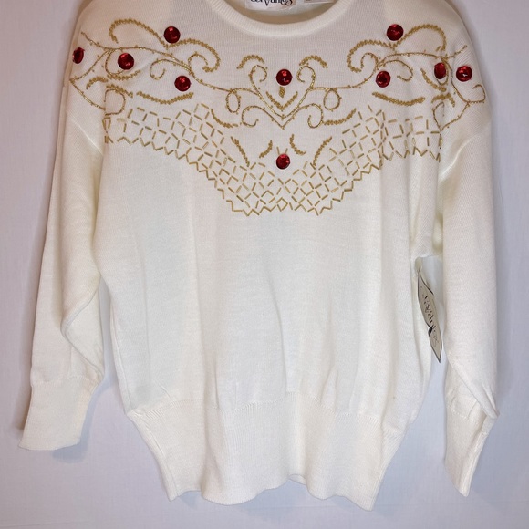 Vintage Ivory Sweater With Gold Detail - Picture 3 of 6